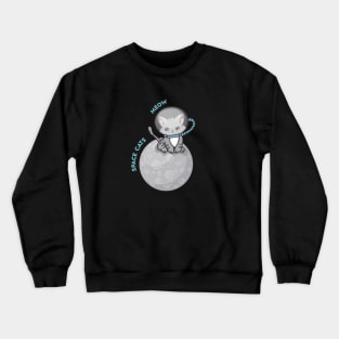 Space cat on the moon Crewneck Sweatshirt